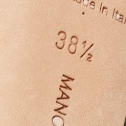 Pre Owned Manolo Blahnik Dark Grey Satin Hangisi Pumps Size 38.5