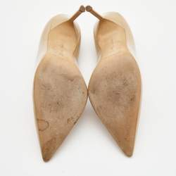 Pre Owned Manolo Blahnik Beige Patent Leather BB Pumps Size 38