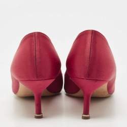 Pre Owned Manolo Blahnik Red Satin Hangisi Crystal Embellished Pumps Size 40