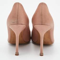 Pre Owned Manolo Blahnik Old Rose Satin Hangisi Pumps Size 38