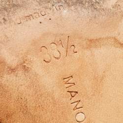 Pre Owned Manolo Blahnik Black Fabric Crystal Embellished Buckle Pumps Size 38.5