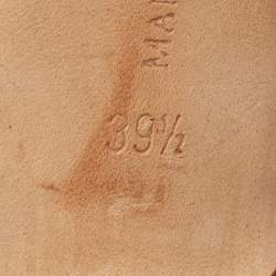 Pre Owned Manolo Blahnik Tan Leather Open Toe Ankle Strap Sandals Size 39.5