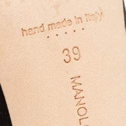 Pre Owned Manolo Blahnik Black Satin Hangisi Pumps Size 39