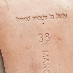 Pre Owned Manolo Blahnik Grey Satin Hangisi Pumps Size 38