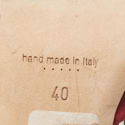 Pre Owned Manolo Blahnik Burgundy Satin Lala Pumps Size 40