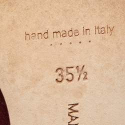 Pre Owned Manolo Blahnik Burgundy Satin Shufti Crystals Embellished Pumps Size 35.5