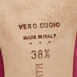 Pre Owned Manolo Blahnik Pink Satin Hangisi Pumps Size 38.5