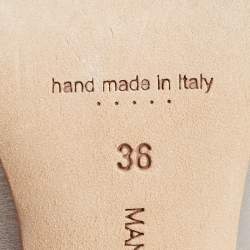 Pre Owned Manolo Blahnik Grey Satin Crystal Embellished Pointed Toe Pumps Size 36