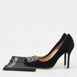 Manolo Blahnik Black Velvet  Hangisi Pumps Size 40