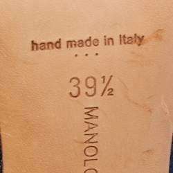 Pre Owned Manolo Blahnik Blue Denim Hangisi Pumps Size 39.5