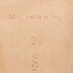 Pre Owned Manolo Blahnik Blue Laser Cut Leather BB Laserato Pumps Size 38