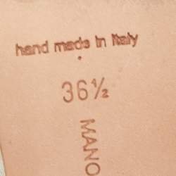 Pre Owned Manolo Blahnik White Satin Hangisi Pumps Size 36.5