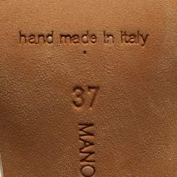 Pre Owned Manolo Blahnik Beige Suede and Lace Carolyne Slingback Pumps Size 37