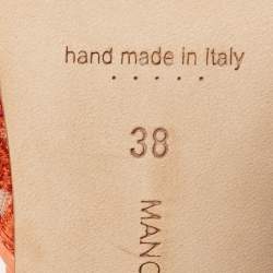 Pre Owned Manolo Blahnik Tricolor Embroidered Fabric Maysale Mules Size 38