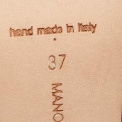 Pre Owned Manolo Blahnik Burgundy Satin Hangisi Pumps Size 37