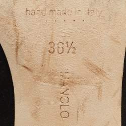 Pre Owned Manolo Blahnik Black Suede Maysale Pumps Size 36.5