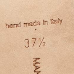 Pre Owned Manolo Blahnik Blue Satin Hangisi Slingback Pumps Size 37.5