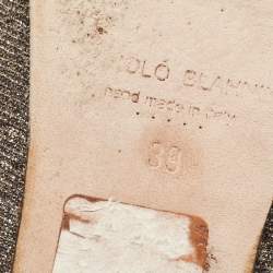 Pre Owned Manolo Blahnik Metallic Glitter Fabric Hangisi Crystal Embellished Ballet Flats Size 39