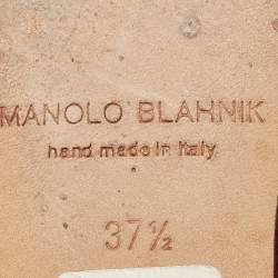 Pre Owned Manolo Blahnik Purple Satin Hangisi Ballet Flats Size 37.5