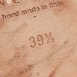 Pre Owned Manolo Blahnik Beige Satin Hangisi Ballet Flats Size 39.5