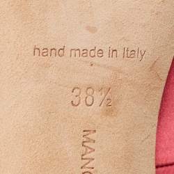 Pre Owned Manolo Blahnik Pink Satin Nadira Pumps Size 38.5