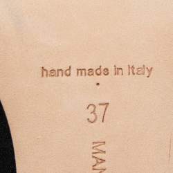 Pre Owned Manolo Blahnik Black Satin Hangisi Pumps Size 37