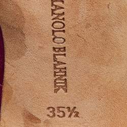 Pre Owned Manolo Blahnik Pink Satin Hangisi Pumps Size 35.5