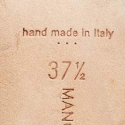 Pre Owned Manolo Blahnik Yellow Satin Hangisi Pumps Size 37.5