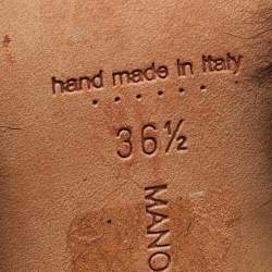 Pre Owned Manolo Blahnik Black Fur Slide Sandals Size 36.5