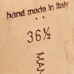 Pre Owned Manolo Blahnik Blue Denim Hangisi Pumps Size 36.5