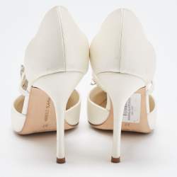 Pre Owned Manolo Blahnik Grey Satin Lala Pumps Size 37