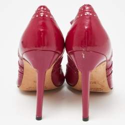Manolo Blahnik Pink Patent Leather Mary Jane Pumps Size 36.5
