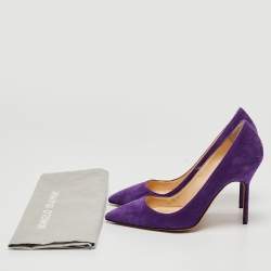 Manolo Blahnik Purple Suede BB Pointed Toe Pumps Size 36