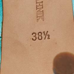 Pre Owned Manolo Blahnik Blue Satin Hangisi Pumps Size 38.5