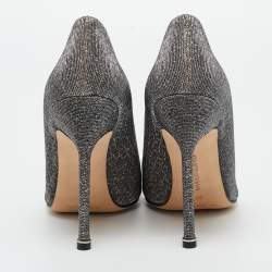 Manolo Blahnik Metallic Lurex Fabric Hangisi Pumps Size 39