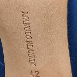 Manolo Blahnik Blue Satin Hangisi Pumps Size 42