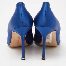Manolo Blahnik Blue Satin Hangisi Pumps Size 42