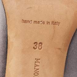 Pre Owned Manolo Blahnik Grey Satin Nadira Pumps Size 38