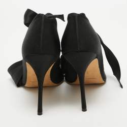 Manolo Blahnik Black Satin Bow Tie Sandals Size 40