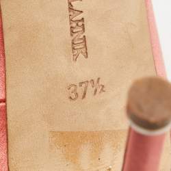 Pre Owned Manolo Blahnik Pink Satin Hangisi Pumps Size 37.5