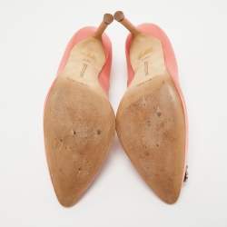 Pre Owned Manolo Blahnik Pink Satin Hangisi Pumps Size 37.5