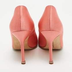Pre Owned Manolo Blahnik Pink Satin Hangisi Pumps Size 37.5