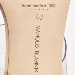 Pre Owned Manolo Blahnik Transparent PVC and Suede Open Toe Slide Sandals Size 40