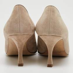 Manolo Blahnik Beige Suede Buckle Maysale Pumps Size 36