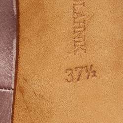 Pre Owned Manolo Blahnik Light Purple Satin Hangisi Pumps Size 37.5