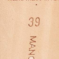 Pre Owned Manolo Blahnik Beige Satin Nadira Pumps Size 39