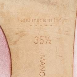 Pre Owned Manolo Blahnik Pink Satin Hangisi Pumps Size 35.5