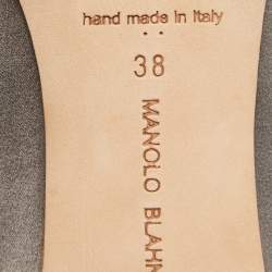 Pre Owned Manolo Blahnik Grey Satin Crystal Embellished Pumps Size 38