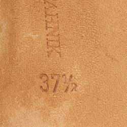 Pre Owned Manolo Blahnik Black Suede D'Orsay Peep Toe Pumps Size 37.5