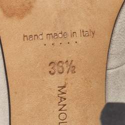 Manolo Blahnik Grey Suede  Pointed Toe Pumps Size 36.5